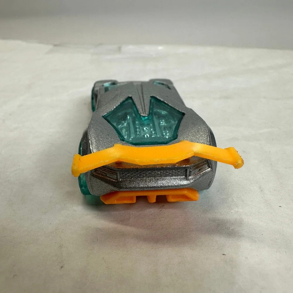 Hot‎ Wheels Impavido Custom Diecast Toy Car Silver Orange Spoiler Teal Wheels